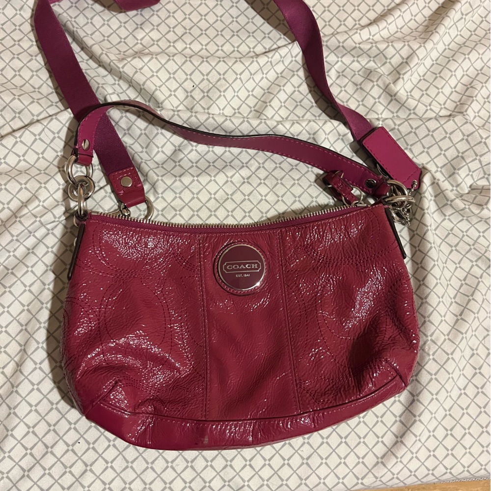 Coach pink leather small crossbody